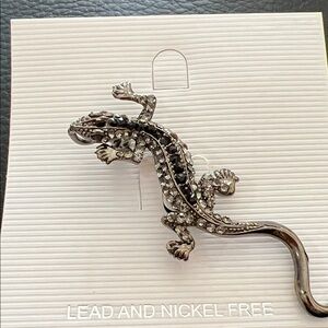 🎁 🌲 Christmas 🎄 🎁 Elegant Lizard Brooch - or Pendant Black and Silver
